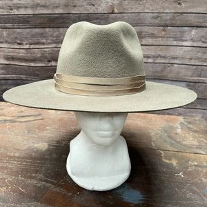 Dusty Sage stiff brim fedora hat NWT